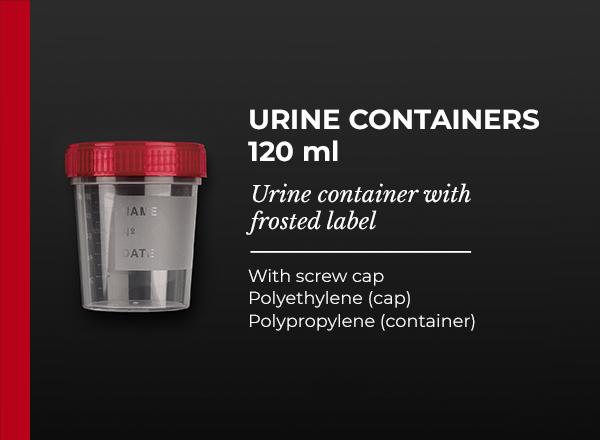 urine container with frosted label screw cap