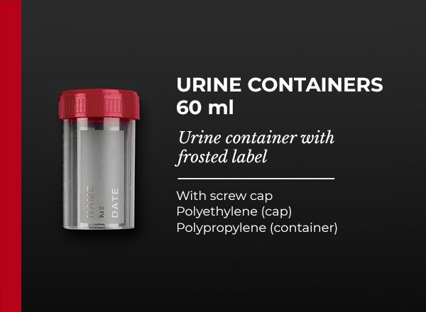 urine container with frosted label screw cap
