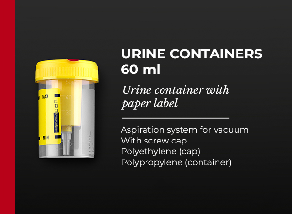 urine container paper label aspiration system