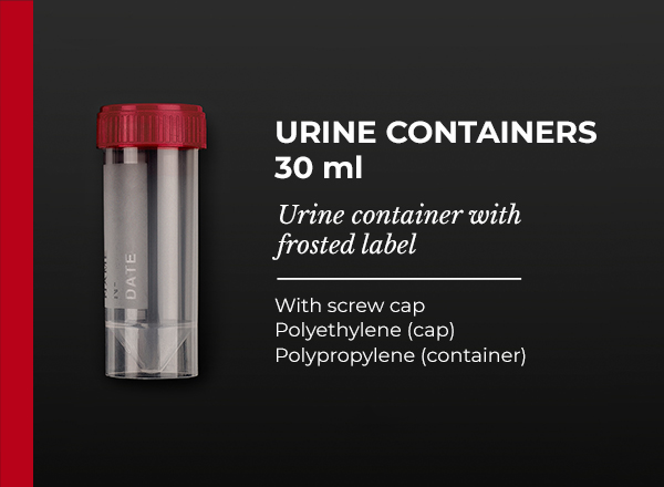 urine container with frosted label screw cap 30ml