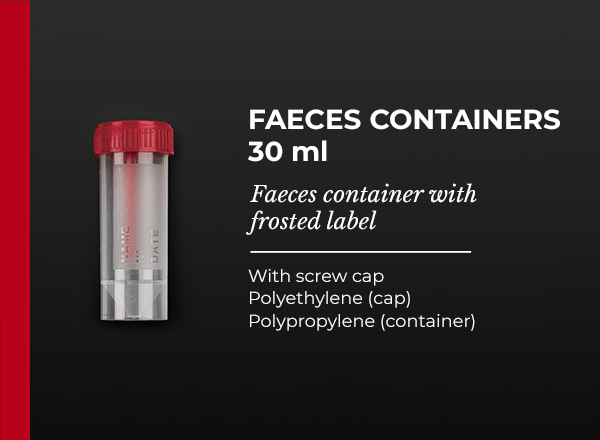 faeces container with frosted label screw cap 30ml