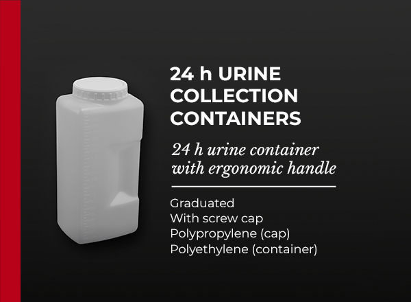 24h urine container with ergonomic handle