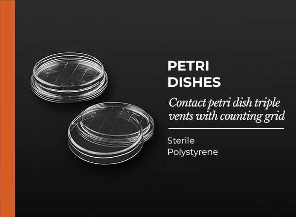 contact petri dish triple vents with counting grid
