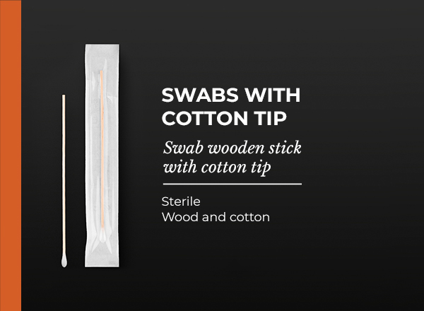swab wooden stick with cotton tip