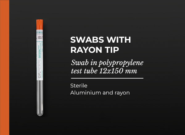 swab in polypropylene test tube 12x150 aluminum and rayon