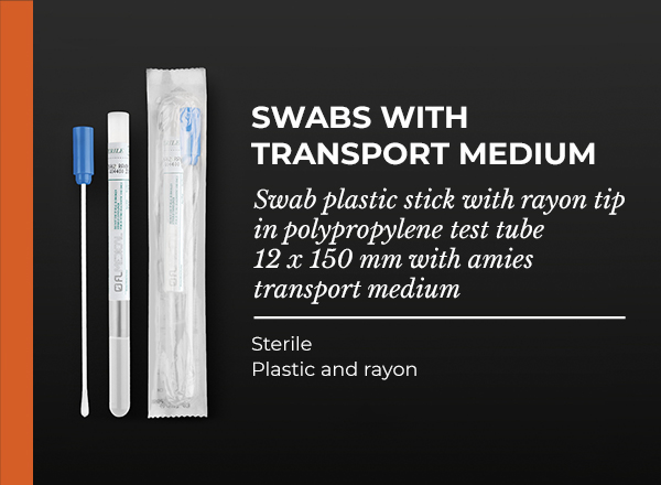 promed swab plastic stick with rayon tip with amies transport medium