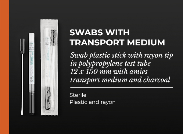 Swabs with transport medium