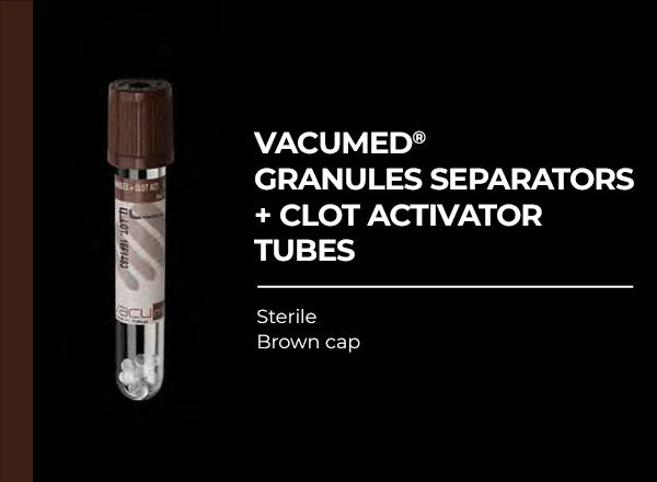 vacumed granules separators + clot activator tubes