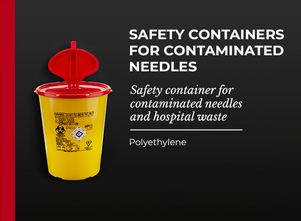 promed safety container for contaminated needles and hospital waste