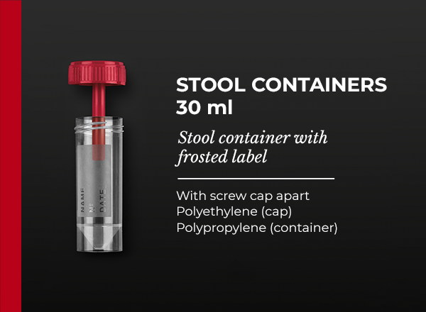 Stool with frosted label 30ml