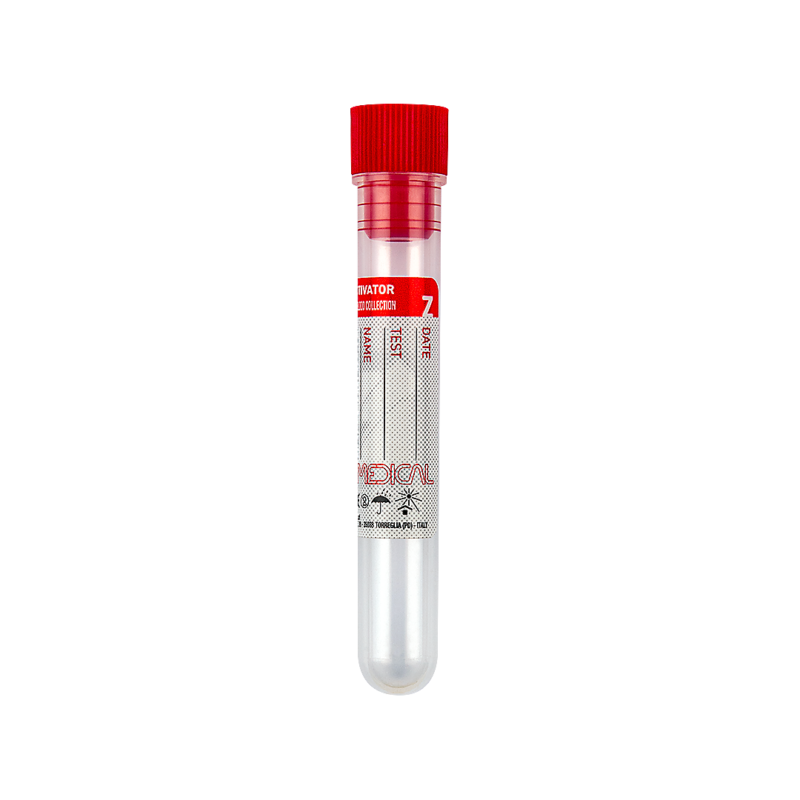 test tube with clot activator silicone coated interior