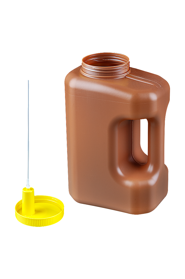 24h urine collection container with ergonomic handle aspiration system for vacuum tubes FL