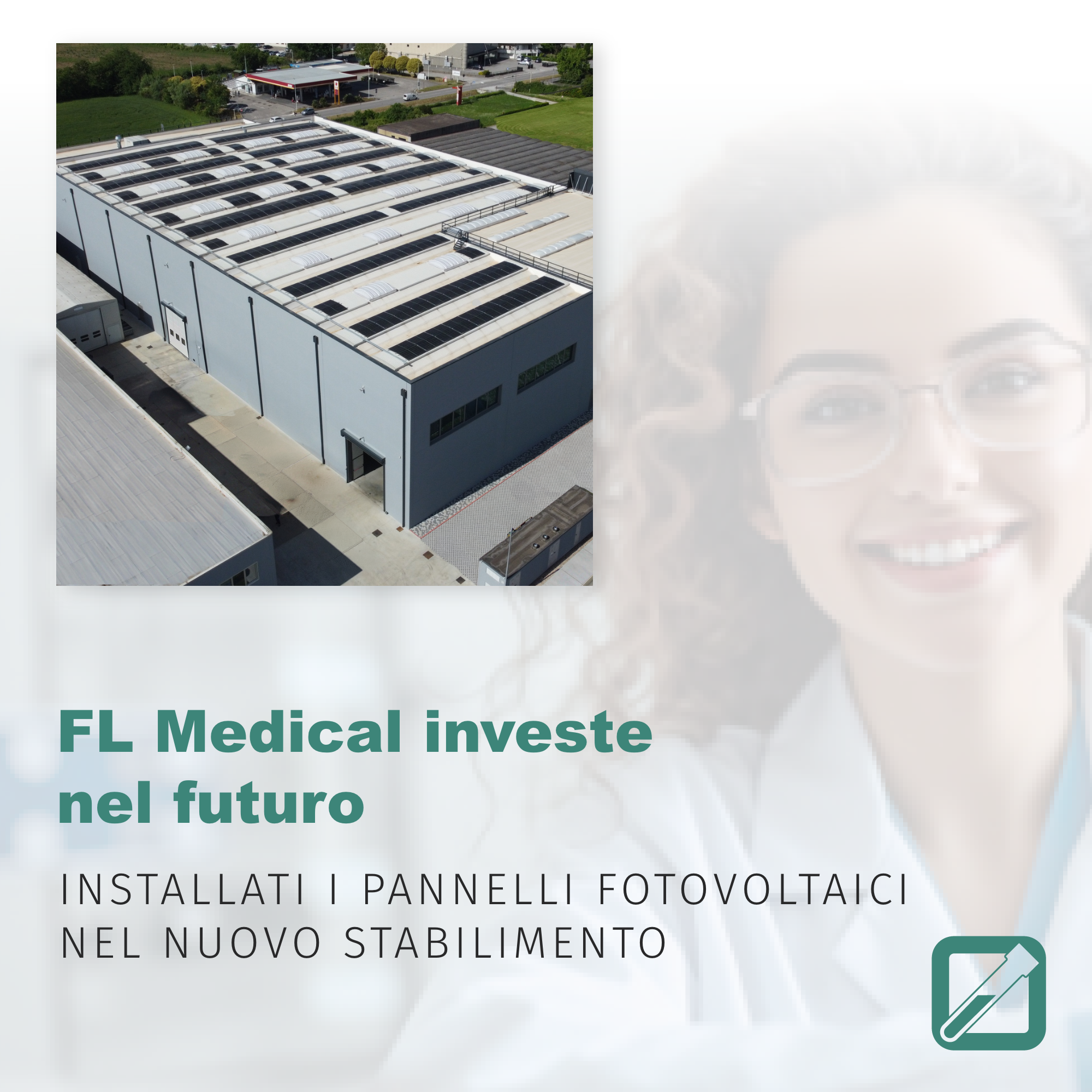FL Medical investe nel futuro: installati i pannelli fotovoltaici nel nuovo stabilimento
