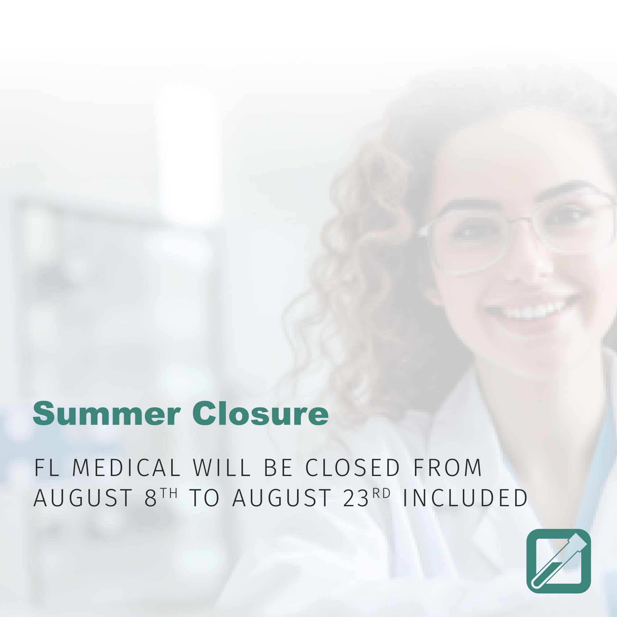 FL Medical | Laboratory disposable Summer Closure 2026