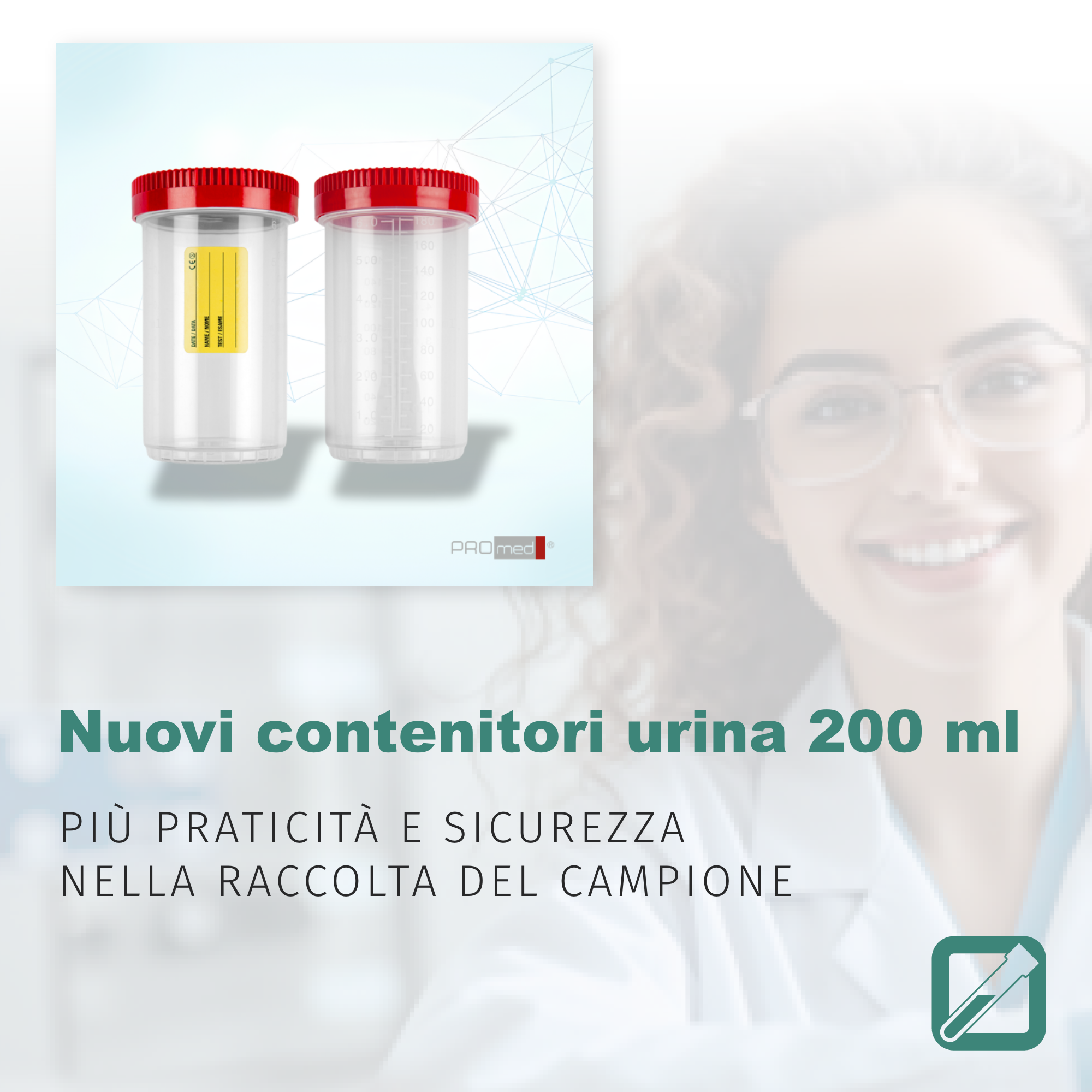 Nuovi contenitori urina 200 ml: più praticità e sicurezza nella raccolta del campione