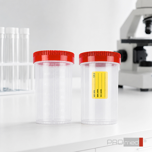 Maximum Transparency, leak-proof seal: 200 ml Urine Containers